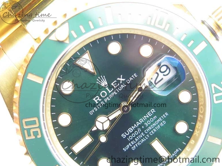 Wrapped YG 116610 Wrapped A2836 Edition ROF Submariner LV YG Green Bracelet on Best Dial 0422